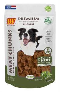 BIOFOOD MEAT CHUNKS RUND&HERT 200 GR