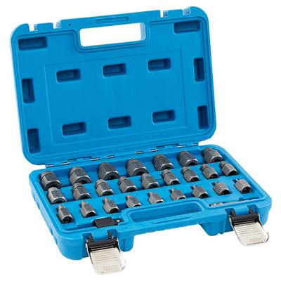 27-Delige Set met Dubbele Schroef- en Boutverwijderaars 3/8"-Aandrijving Zeskantkop en Multi-Spline-Verwijderaar