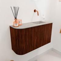 Toiletmeubel Mondiaz Joya Dlux | 71.6 cm | Meubelkleur Ruby | Faye wastafel Glace Wasbak Rechts | Zonder kraangat(en) Toiletmeubel Mondiaz Joya Dlux | 71.6 cm | Meubelkleur Ruby | Faye wastafel Glace Wasbak Rechts | Zonder kraangat(en)