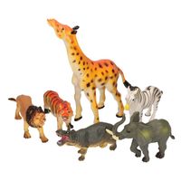 Speelgoed  Wilde dieren van plastic 6 stuks van ongeveer 10 cm   -