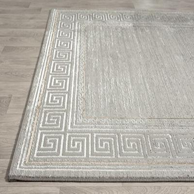 Laagpolig lijstmotief Vloerkleed Grijs-120 x 170 cm