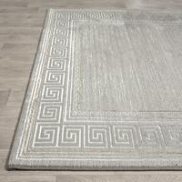 Laagpolig lijstmotief Vloerkleed Grijs-120 x 170 cm