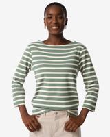 HEMA Dames T-shirt Cara Strepen Groen (groen)