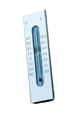 Muurthermometer aluminium 23x7x1cm - Nature