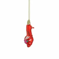 Ornament glas schoen l3.5b3h10cm rood Ornament glas schoen l3.5b3h10cm rood