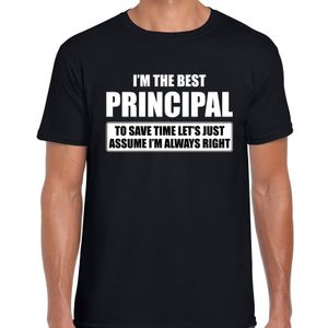 Zwart cadeau t-shirt I'm the best Principal / ik ben de beste directeur voor heren 2XL  -