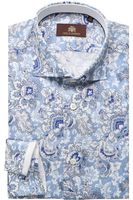 Circle of Gentlemen Davey Slim Fit Overhemd blauw, Motief - thumbnail