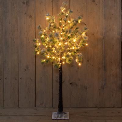Lichtboom - dennen met sneeuw?- metaal?- 120 cm - 64 led lichtjes - flash - klassiek warm