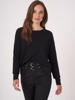 Oversized trui met deelnaad van cashmere melange