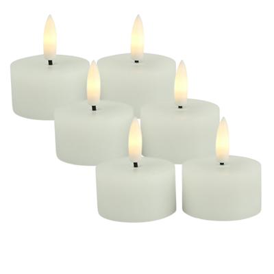 Countryfield LED theelichtjes/waxinelichtjes - 6x st - wit - D4 x H5,2 cm - met timer