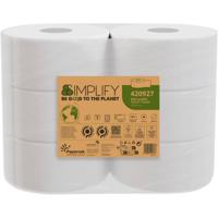 Papernet toiletpapier Simplify Mini Jumbo, 2-laags, 557 vellen, pak van 6 rollen