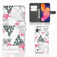 Samsung Galaxy A10 | Telefoonhoesje | Met pasjeshouder | Flamingo Triangle