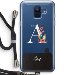 Pink Bouquet: Samsung Galaxy A6 (2018) Transparant Hoesje met koord