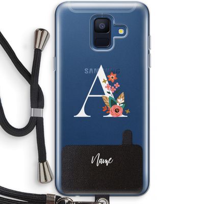 Pink Bouquet: Samsung Galaxy A6 (2018) Transparant Hoesje met koord