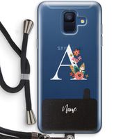Pink Bouquet: Samsung Galaxy A6 (2018) Transparant Hoesje met koord