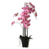 Mica Decorations Orchidee bloem kunstplant - roze - H97 x B19 cm - thumbnail