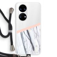 A touch of peach: Huawei P50 Transparant Hoesje met koord