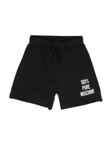 Moschino Kids short en coton à logo imprimé - Noir