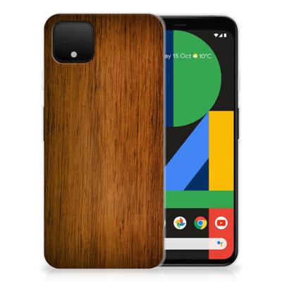 Google Pixel 4 XL | Bumper Hoesje | Donker Hout