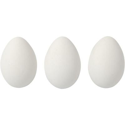 Eieren - 24x - wit - H6 cm - kunststof - Pasen Paaseieren - Pasen - decoratie - knutselen