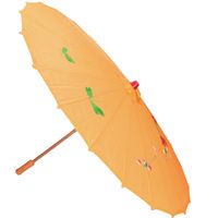 Gekleurde paraplu chinese stijl oranje/geel 80 cm