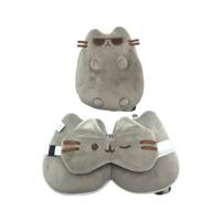 Union Relaxeazzz pusheen kat met zonnebril reiskussen & slaapmasker