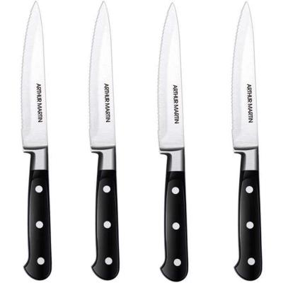 Messenset - ARTHUR MARTIN - AMC1650 - 4 steakmessen - 4 stuks - Zwart