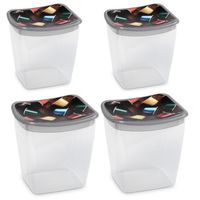 6x Koffiecups bewaarbakjes 1,1 liter transparant/grijs plastic