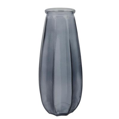 Home deco factory Bloemenvaas Capella - boeket - glas - grijs- H28 cm
