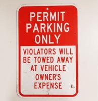 Permit Parking Only Verkeersbord - 46 x 31cm - Origineel