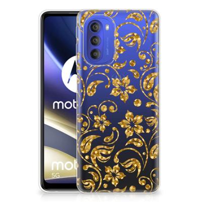 Motorola Moto G51 5G | TPU Case | Gouden Bloemen Motorola Moto G51 5G | TPU Case | Gouden Bloemen