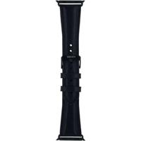 Senza Pure Leather Strap Apple Watch 42mm Deep Black