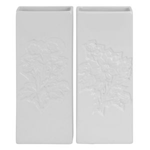 2x Witte radiator bak luchtbevochtigers / waterverdampers bloemen motief 20 cm