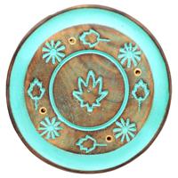 Mangohout Groen Blad Rond Wierookhouder