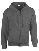 Gildan G18600 Heavy Blend™ Adult Full Zip Hooded Sweatshirt - Dark Heather - XXL - thumbnail