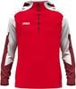 JAKO 6770 Sweater Met Kap Dynamic - Rood/Wit/Donkerrood - S