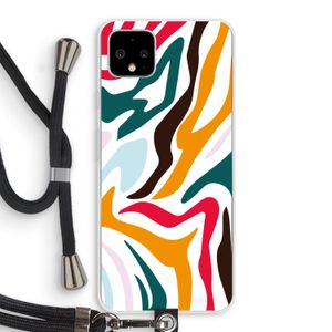 Colored Zebra: Pixel 4 XL Transparant Hoesje met koord