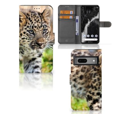 Google Pixel 7 | Telefoonhoesje | Met pasjeshouder | Baby Luipaard