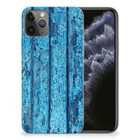 Apple iPhone 11 Pro Bumper Hoesje Wood Blue