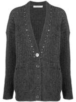 Alessandra Rich cardigan à détails de clous - Gris