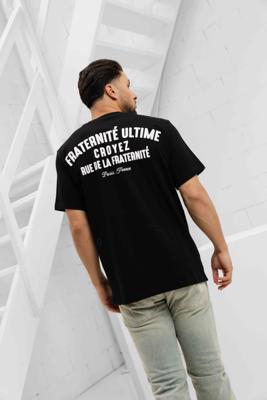 Croyez Fraternité T-Shirt Heren Zwart/Wit - Maat XL - Kleur: WitZwart | Soccerfanshop