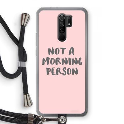 Morning person: Xiaomi Redmi 9 Transparant Hoesje met koord
