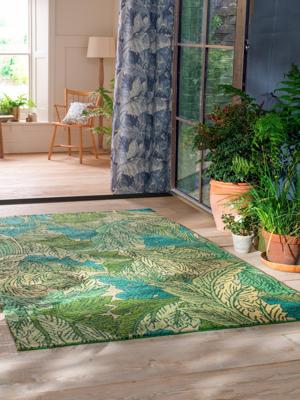 Morris & Co - Buitenkleed Acanthus Nettle-Sky Blue 427307 - Vloerkleed
