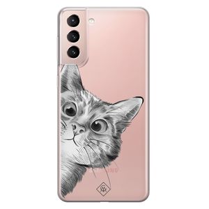 Samsung Galaxy S21 transparant hoesje - Peekaboo