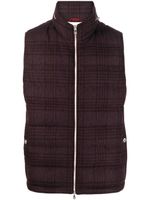 Brunello Cucinelli gilet matelassé à carreaux - Rouge
