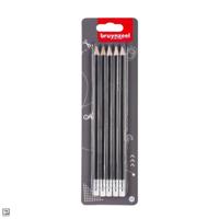 Bruynzeel grafietpotlodenset, 5 hb potloden met gum