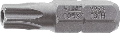 HAZET Bit 2223-T10H · 1/4 inch (6,3 mm) zeskant massief · Tamper resistant TORX®-profiel · SW T10H