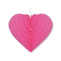 Hartje versiering - fuchsia roze - papier - 28 x 32 cm - hangdecoratie - Hart Hartje versiering - fuchsia roze - papier - 28 x 32 cm - hangdecoratie - Hart