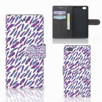 Huawei Ascend P8 Lite Telefoon Hoesje Feathers Color - thumbnail