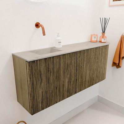 Toiletmeubel Mondiaz Joya Dlux | 101.6 cm | Meubelkleur Dusk | Faye wastafel Opalo Wasbak Links | Zonder kraangat(en)